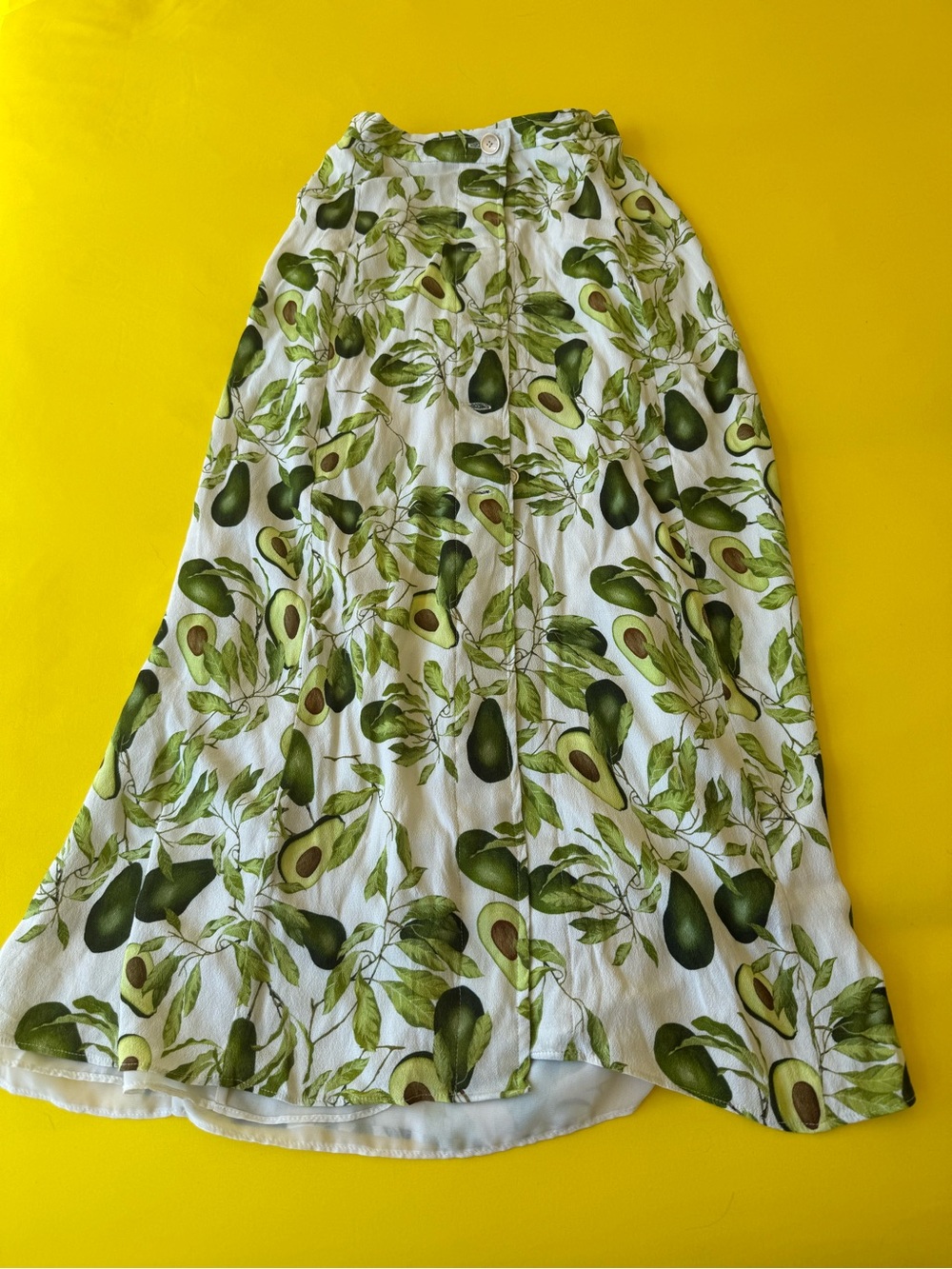 Wilfred White Maxi Skirt with Green Avocado Print